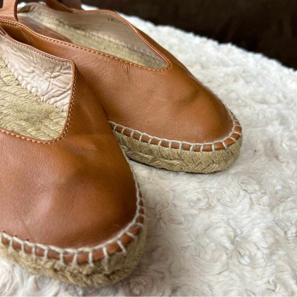 Stuart Weitzman camel round toe around the ankle espadrilles size 7.5 M - Picture 11 of 11